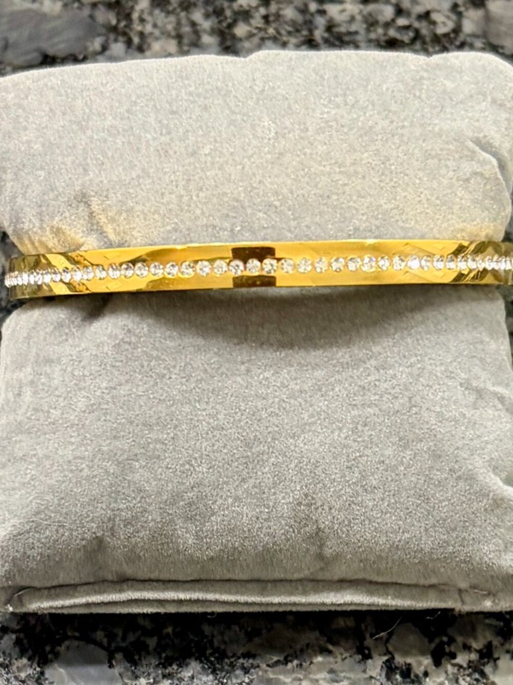 Kate Spade NY Gold Plated Ring It Up Pave Crystals Hinged Bangle Bracelet (New) - Picture 2 of 5